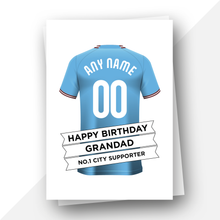 Load image into Gallery viewer, Personalised: Manchester City Football Fan Birthday Card
