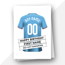 Load image into Gallery viewer, Personalised: Manchester City Football Fan Birthday Card
