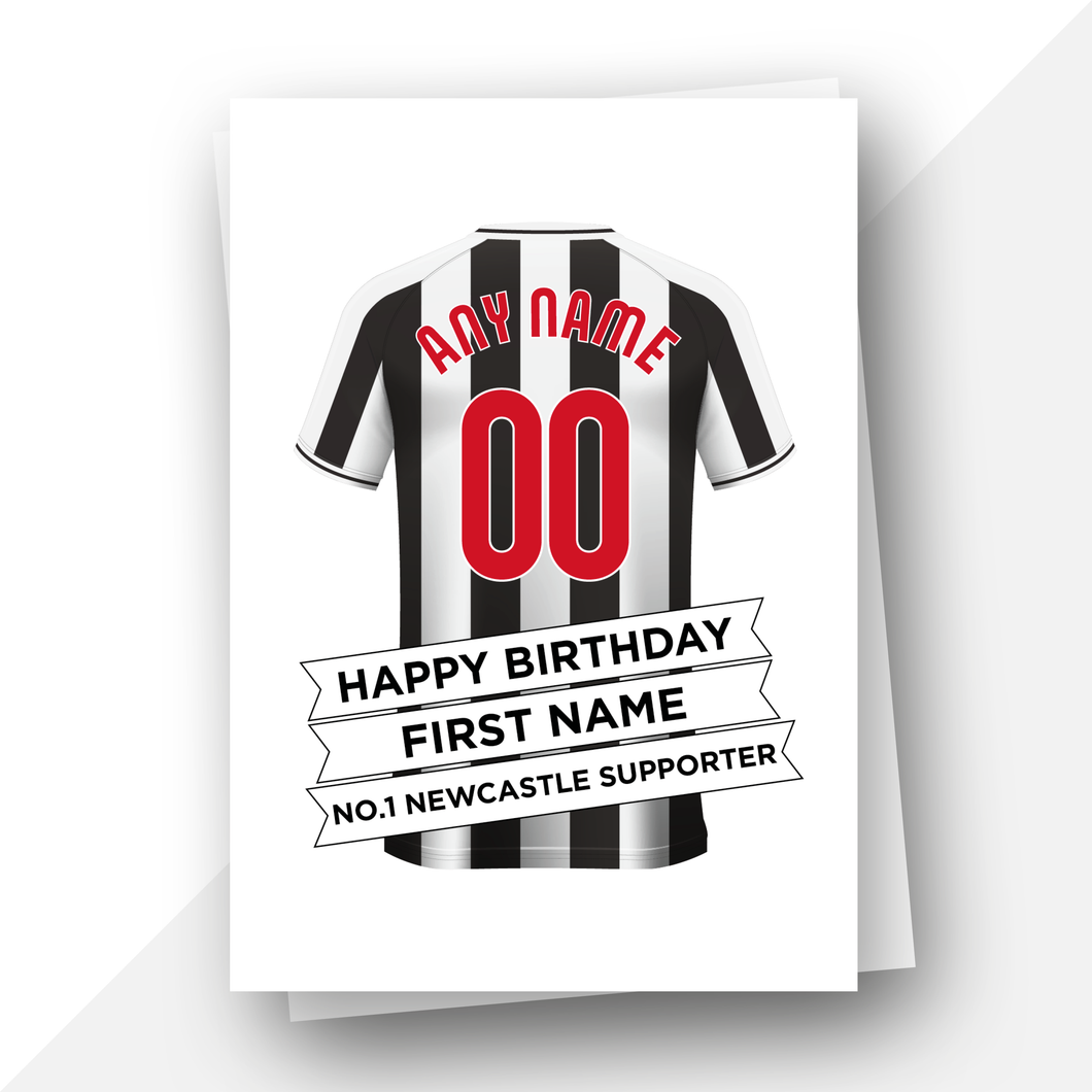 Personalised: Newcastle Football Fan Birthday Card