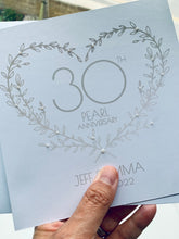 Load image into Gallery viewer, Personalised: 30th Pearl Wedding Anniversary Card
