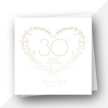 Load image into Gallery viewer, Personalised: 30th Pearl Wedding Anniversary Card
