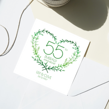 Load image into Gallery viewer, Personalised: 55th Emerald Wedding Anniversary card
