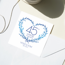 Load image into Gallery viewer, Personalised: 45th Sapphire Wedding Anniversary card
