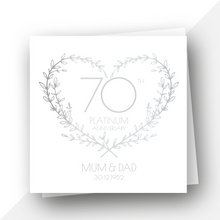 Load image into Gallery viewer, Personalised: 70th Platinum Wedding Anniversary card
