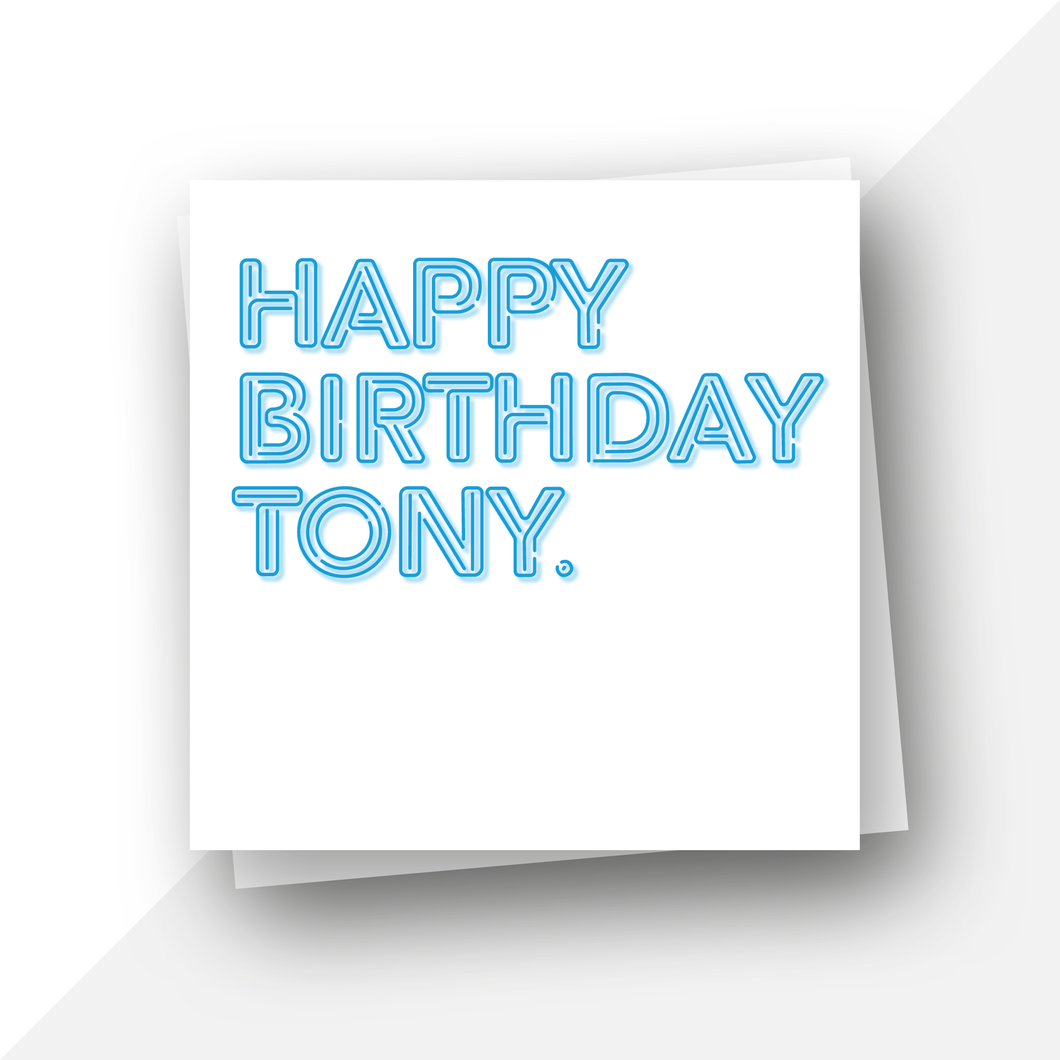 Personalised: Happy birthday neon lights card