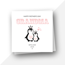 Load image into Gallery viewer, Penguins: Personalised Happy Mother&#39;s Day Nanny
