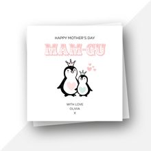 Load image into Gallery viewer, Penguins: Personalised Welsh Happy Mother&#39;s Day
