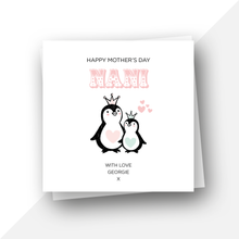 Load image into Gallery viewer, Penguins: Personalised Welsh Happy Mother&#39;s Day
