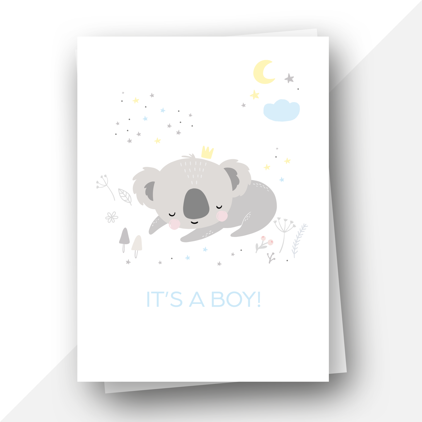 Welcome it’s a boy baby koala bear card