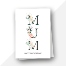 Load image into Gallery viewer, Floral Letters: Mum, Happy Mother’s Day
