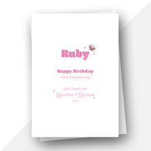 Load image into Gallery viewer, Personalised: Unicorn skater birthday card
