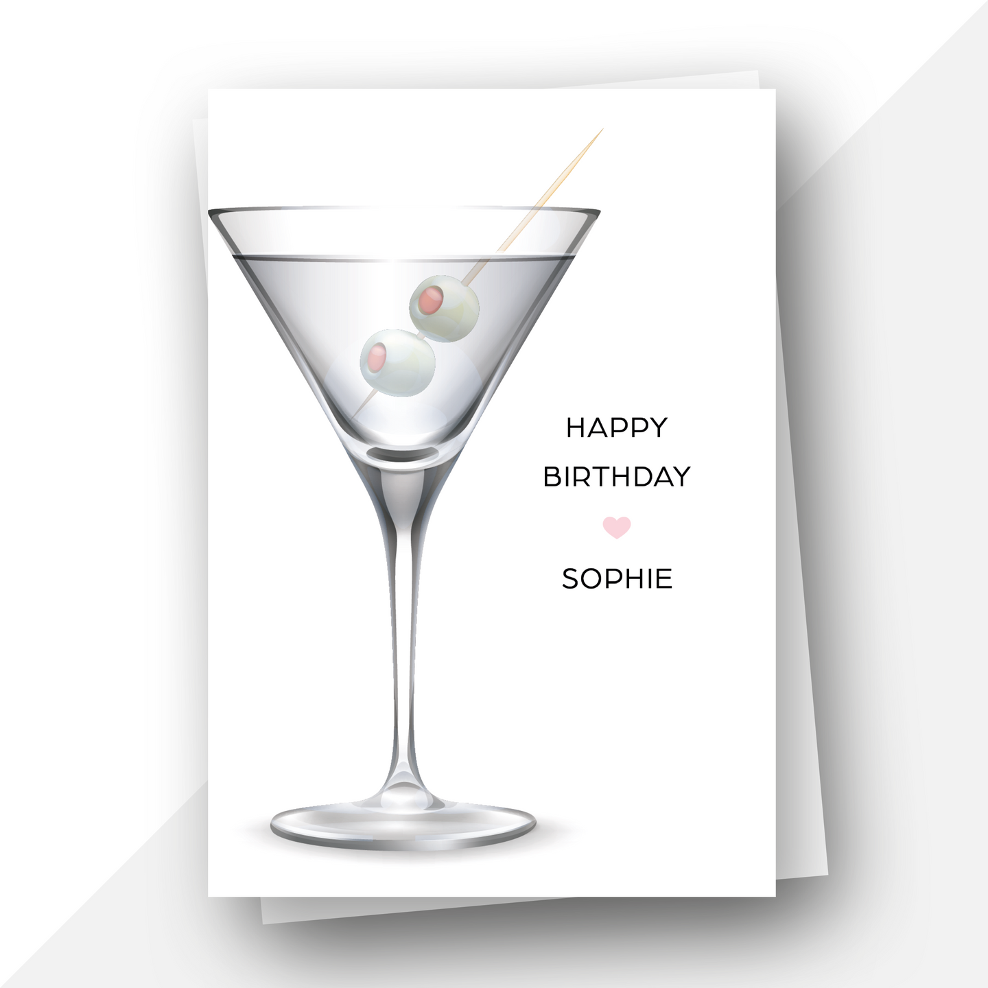 Personalised: Martini cocktail birthday card