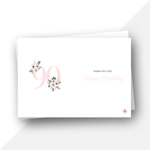 Load image into Gallery viewer, 90 Personalised: 90th floral birthday card
