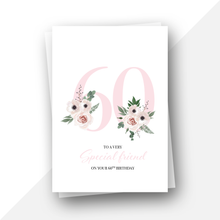 Load image into Gallery viewer, 60 Personalised floral birthday card
