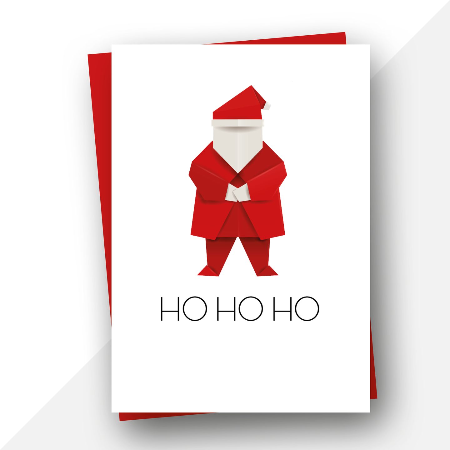 Origami Santa Christmas cards, set of 6