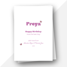 Load image into Gallery viewer, Personalised: Unicorn balloon birthday card
