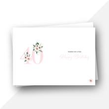 Load image into Gallery viewer, 40 Personalised floral birthday card
