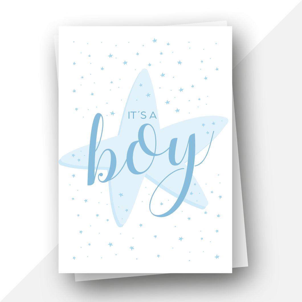 Welcome baby boy star card