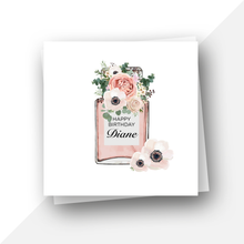 Load image into Gallery viewer, Personalised: Perfume bottle bouquet birthday card
