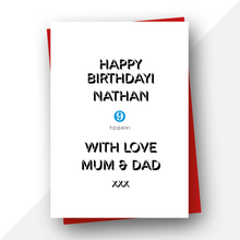 Load image into Gallery viewer, Personalised: Handsome, talented, clever son photo birthday card
