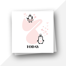 Load image into Gallery viewer, Personalised: Seven 7 today penguin birthday card
