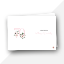 Load image into Gallery viewer, 70 Personalised: 70th floral birthday card
