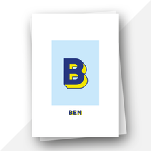 Load image into Gallery viewer, Personalised: Keepsake initial birthday card for him
