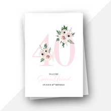 Load image into Gallery viewer, 40 Personalised floral birthday card
