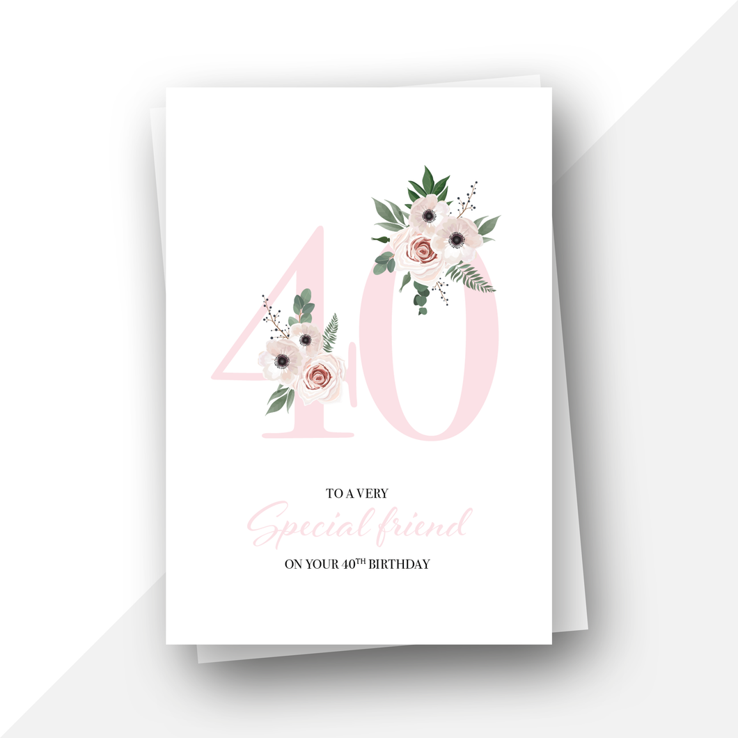 40 Personalised floral birthday card