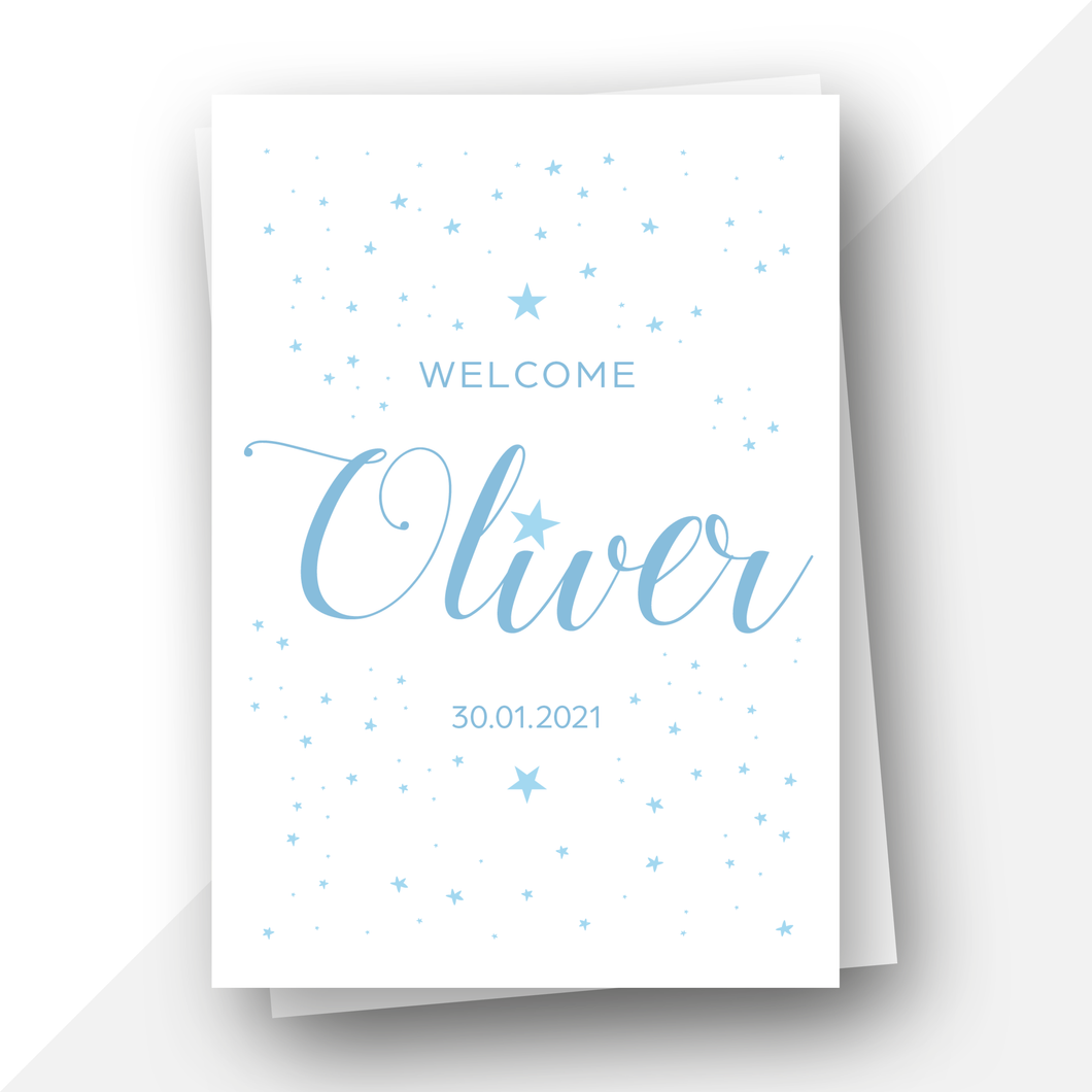 Personalised: Welcome baby boy card