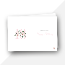 Load image into Gallery viewer, 18 Personalised floral birthday card
